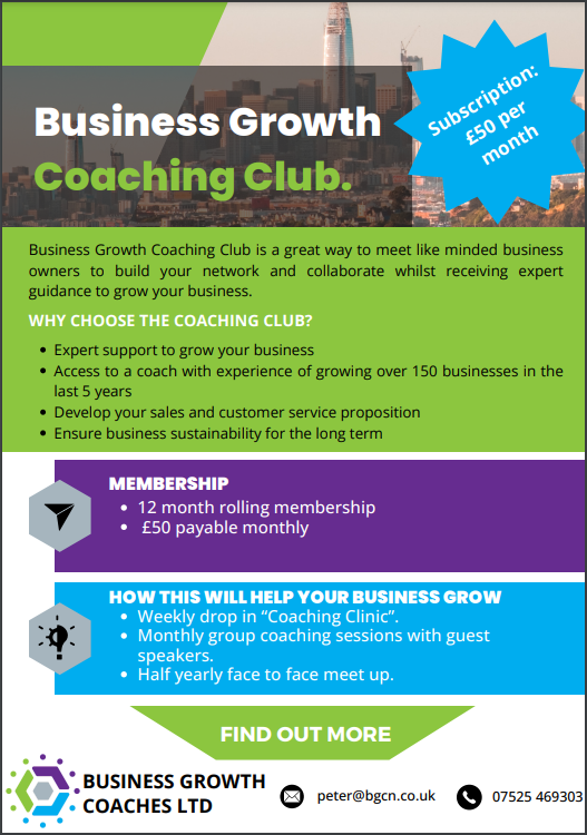 Business Growth Coaching Club Flyer